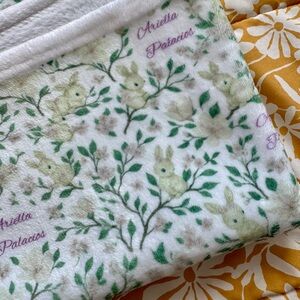 Green and Cream Bunny Blanket